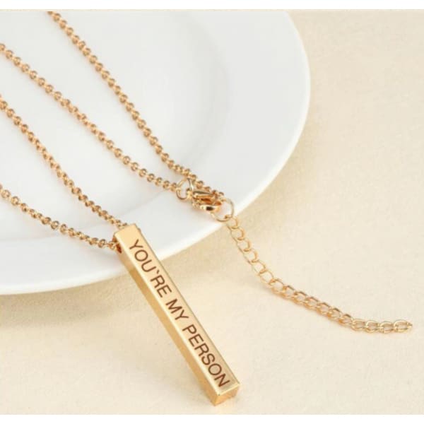 Engraved 3D Custom Name Bar Necklace