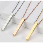 Engraved 3D Custom Name Bar Necklace