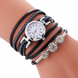 Leather Quartz Casual Bracelet Watch - ValasMall