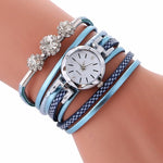 Leather Quartz Casual Bracelet Watch - ValasMall