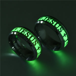 Glow In The Dark JESUS Luminous Ring - ValasMall